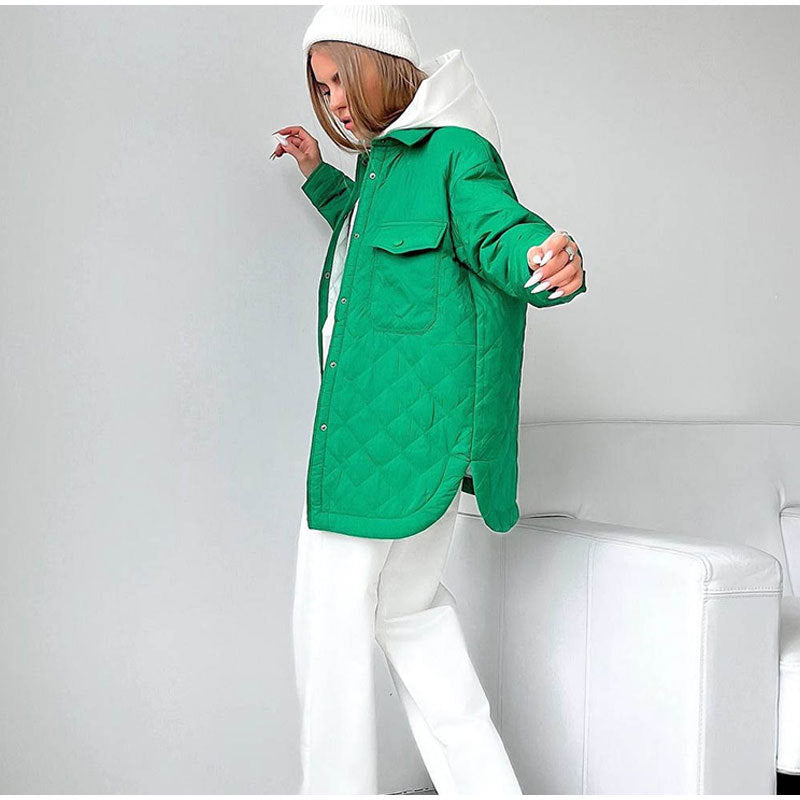 Women's Quilted Lightweight Insulation Jacket with Belt