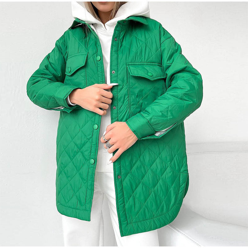Women's Quilted Lightweight Insulation Jacket with Belt
