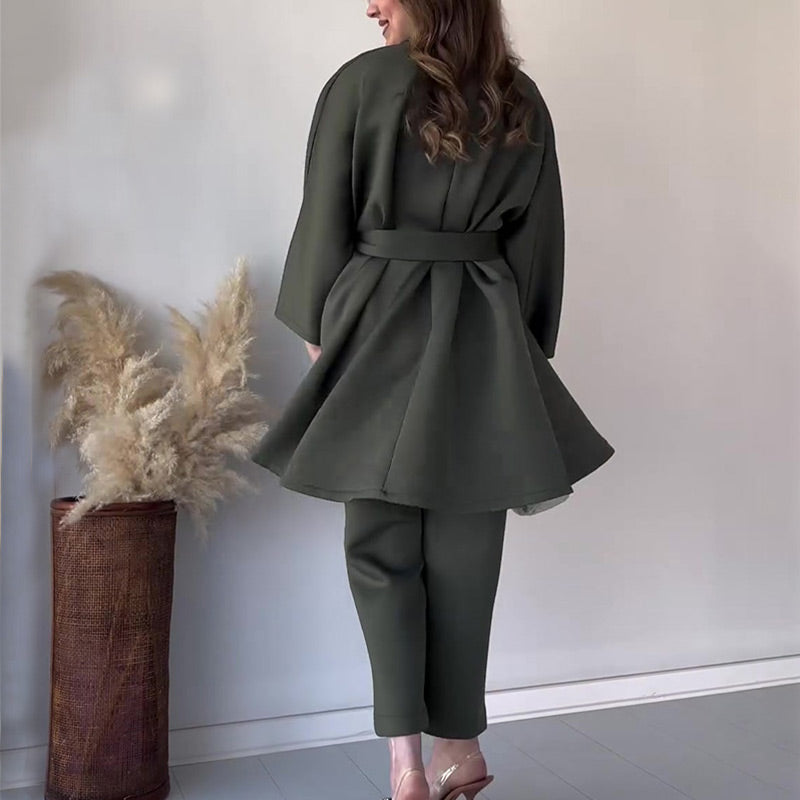 ✨Get 47% off💖Women's Elegant Solid Top & Pants Two-Piece Set