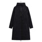 Women's Long Quilted Hooded Zip Up Coat