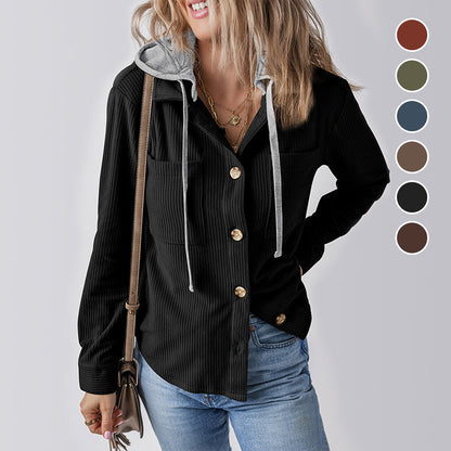 Women's Casual Hooded Jacket with Pockets