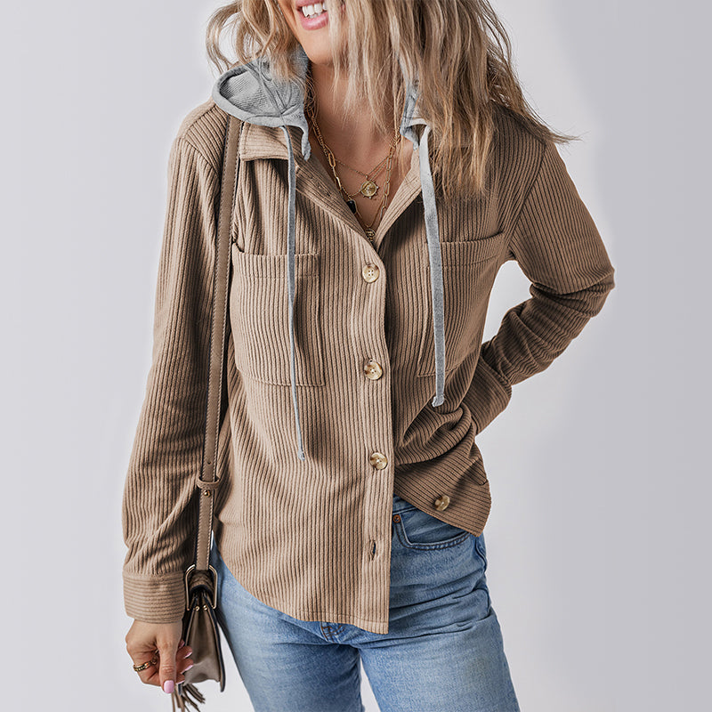 Women's Casual Hooded Jacket with Pockets