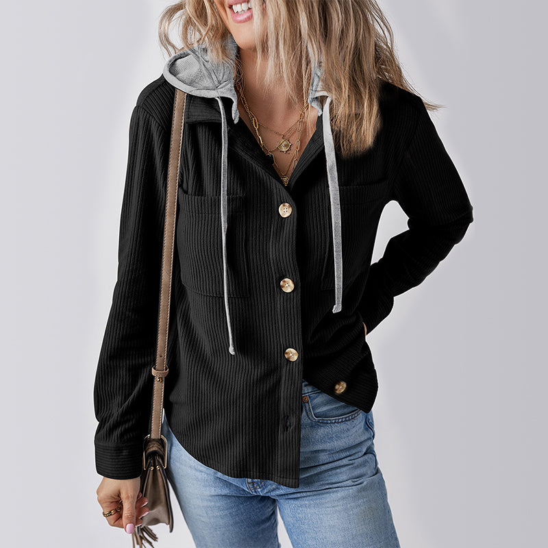 Women's Casual Hooded Jacket with Pockets