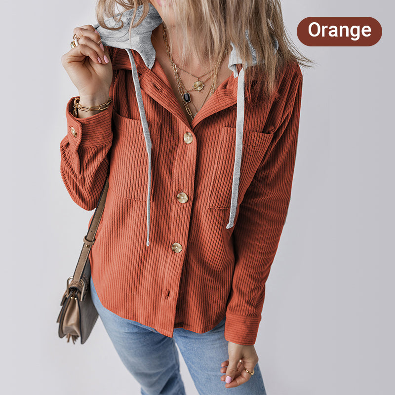 Women's Casual Hooded Jacket with Pockets