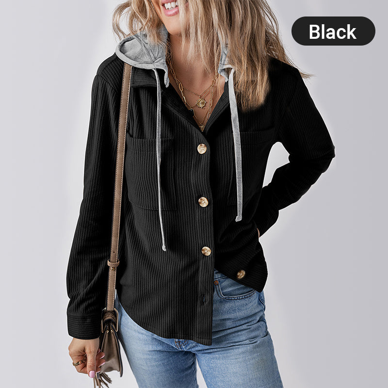 Women's Casual Hooded Jacket with Pockets
