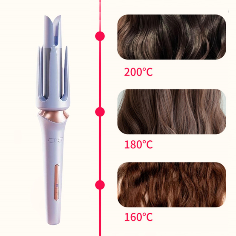 Anti-Tangle Automatic Hair Curler with Three Temperature