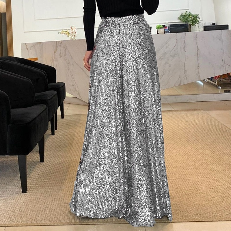 🎅Early Xmas Sales - 55% OFF🎄Women’s Trendy Sequin High Waist Wide Leg Pants