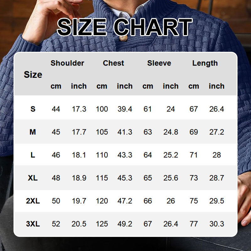 Men’s Textured Stand Collar Pullover Sweater