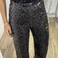 🍂Autumn Specials🍂 Women's High-Waist Sequin Slim Stretch Pants with Flared Legs