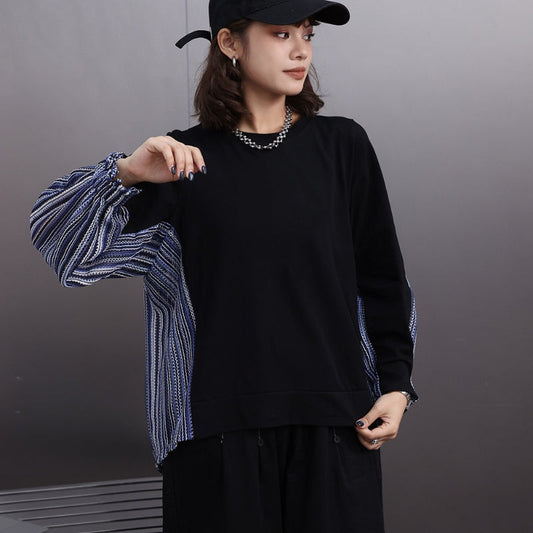 Striped Patchwork Long Sleeve Top
