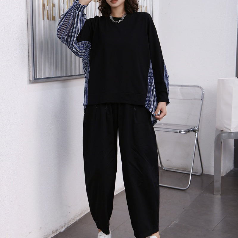 Striped Patchwork Long Sleeve Top