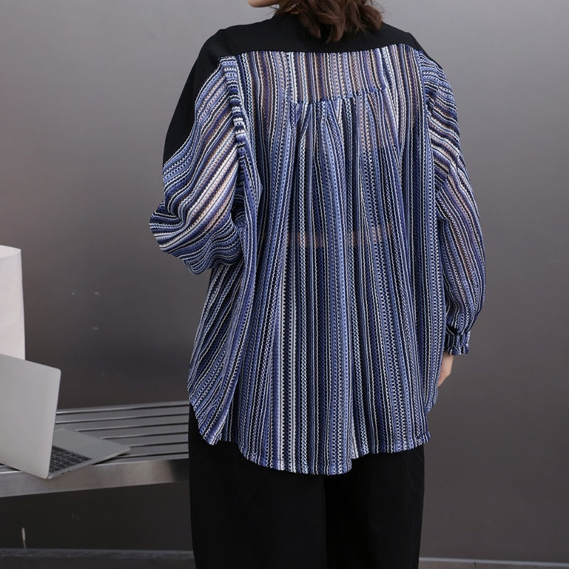 Striped Patchwork Long Sleeve Top