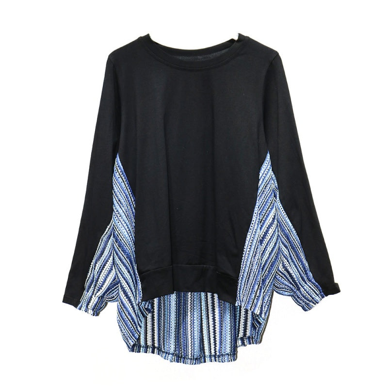 Striped Patchwork Long Sleeve Top