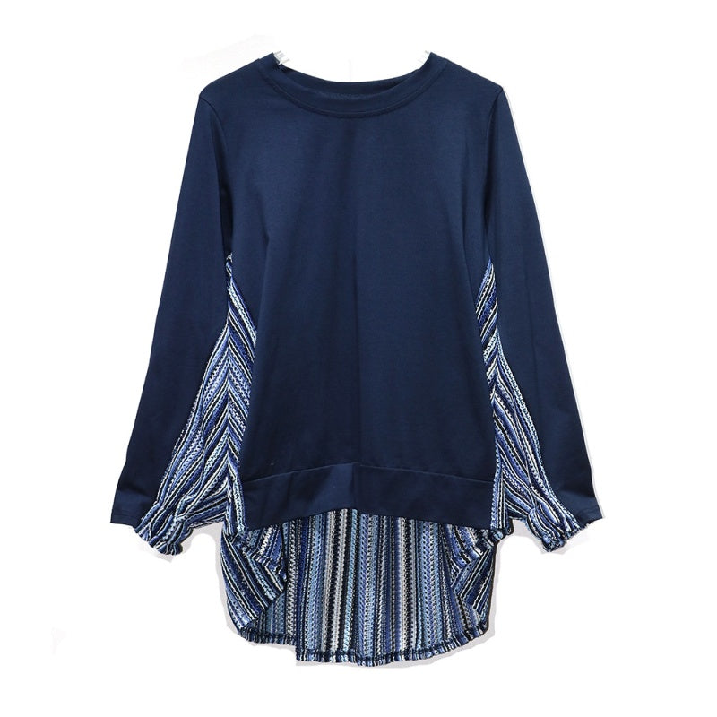 Striped Patchwork Long Sleeve Top
