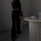 Crop Top & High-Waisted Pants 2-Piece Set