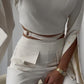 Crop Top & High-Waisted Pants 2-Piece Set