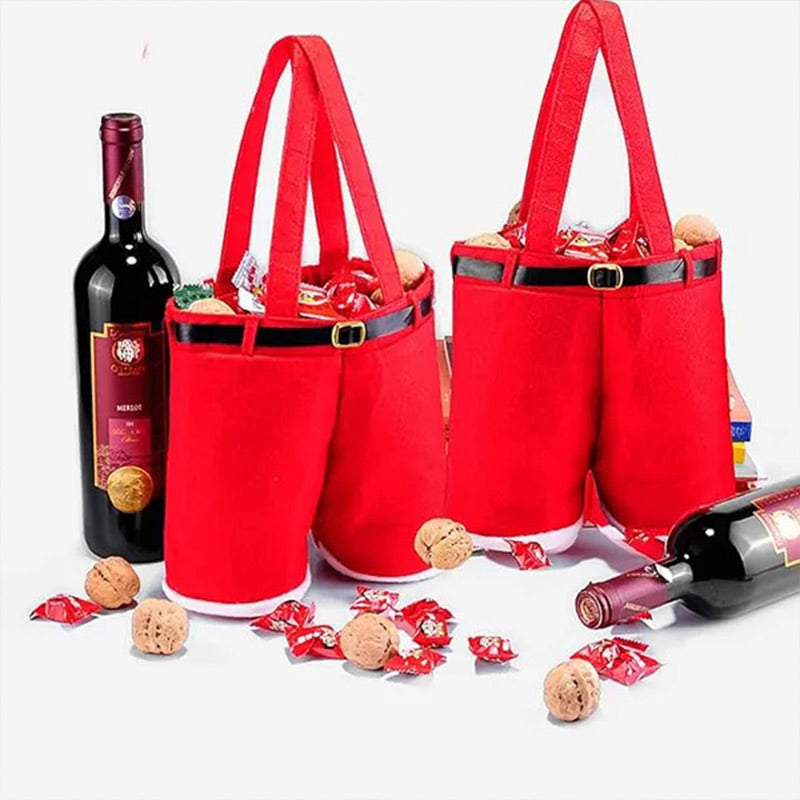 Set of 2 Christmas Gift Bags for Candy/Wine