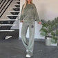 Women’s Cozy Casual Set -  Soft Batwing Top and Wide-Leg Pants