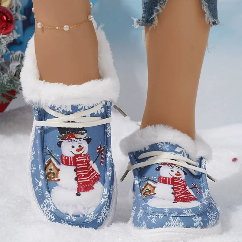 Women's Winter Snowman Non-Slip Cozy Shoes