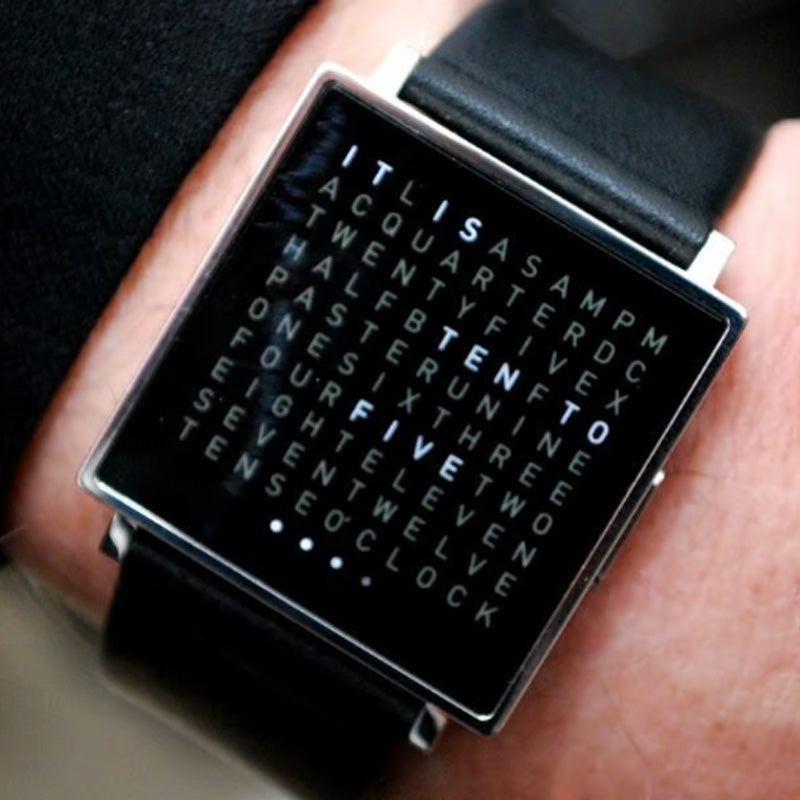 Men's Waterproof Square Electronic Watch with Steel Band