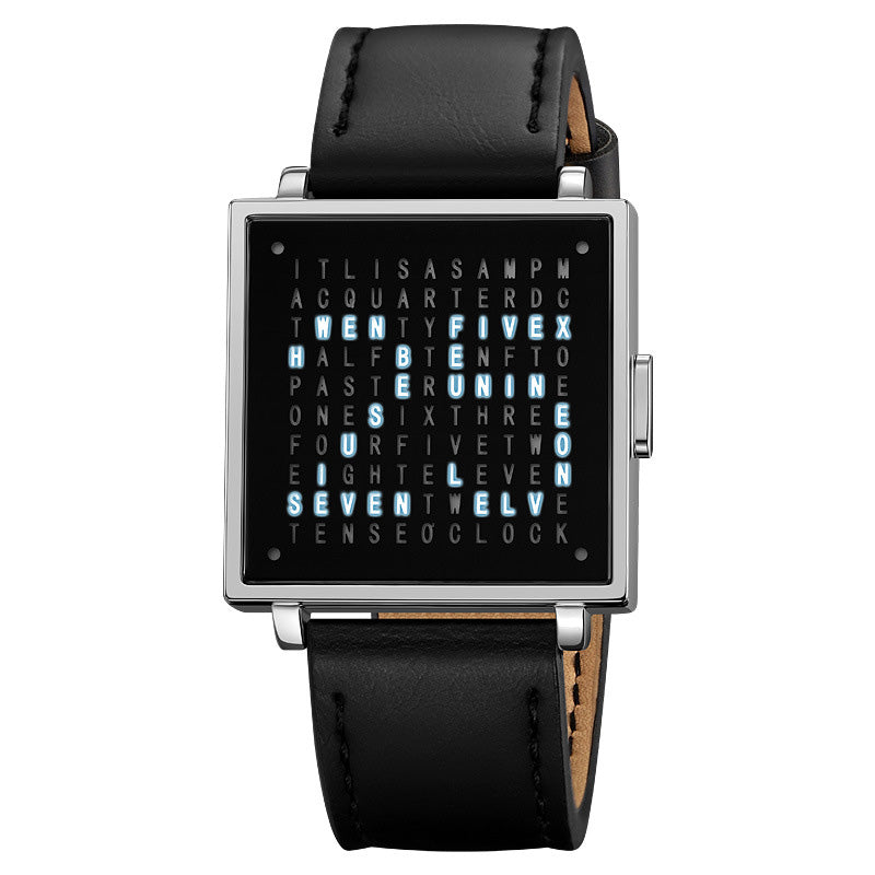 Men's Waterproof Square Electronic Watch with Steel Band