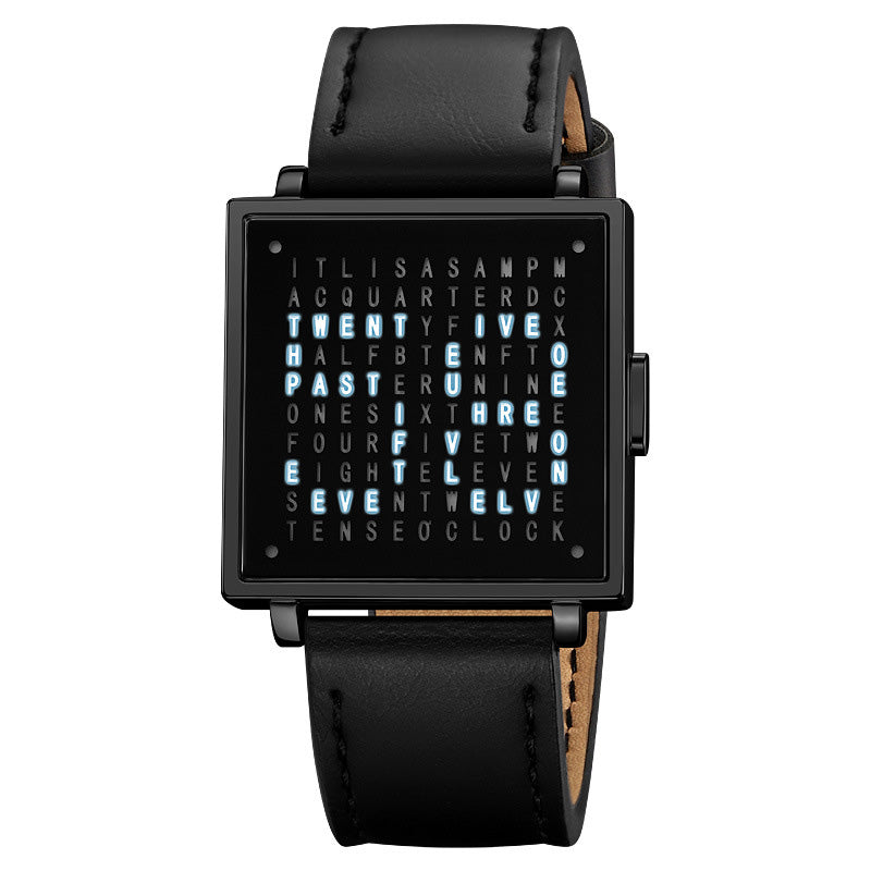 Men's Waterproof Square Electronic Watch with Steel Band