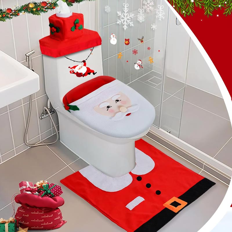 Christmas Santa Toilet Cover 3-piece Set