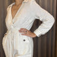Deep V-Neck Drawstring Waist Jumpsuit for Women
