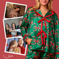 Christmas Printed Bow Tie 2 Piece Pajama Set