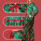 Christmas Printed Bow Tie 2 Piece Pajama Set