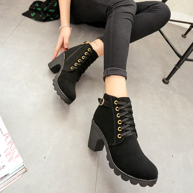 Elegant Breathable Charming Chunky Boots