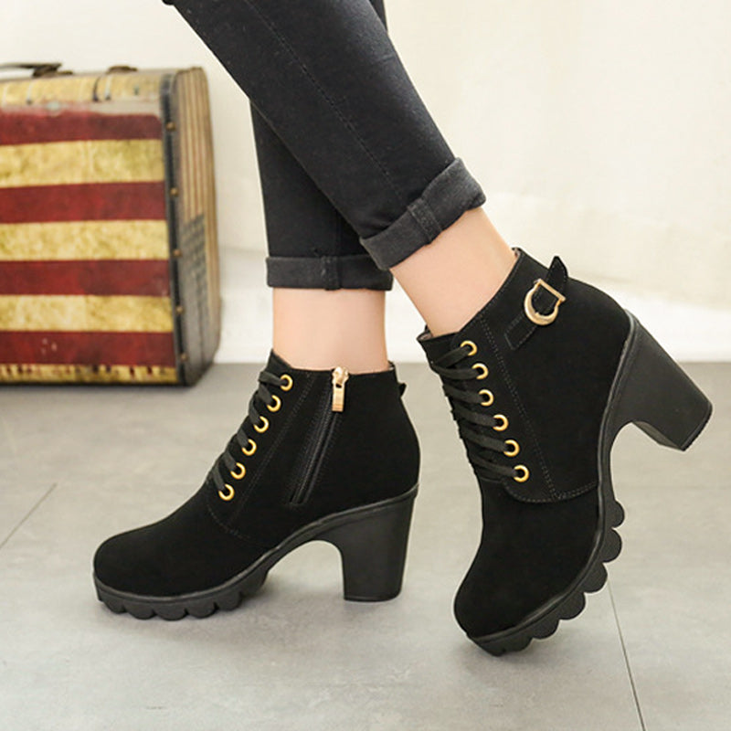 Elegant Breathable Charming Chunky Boots