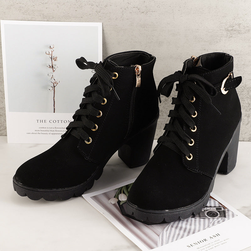 Elegant Breathable Charming Chunky Boots