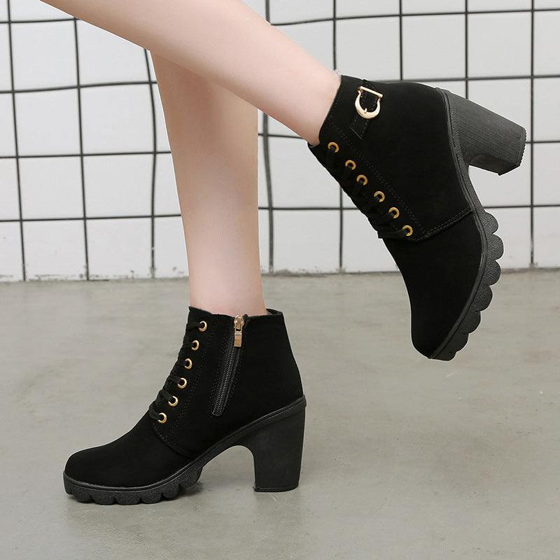 Elegant Breathable Charming Chunky Boots