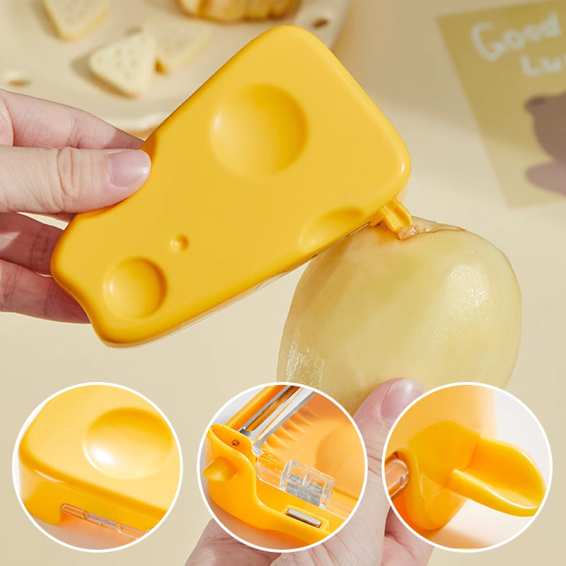 Cheese Shaped Peeler with Built-In Container