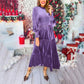 Women’s Luxurious Long-Sleeve Dress with Ruffle Hem