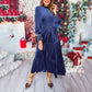 Women’s Luxurious Long-Sleeve Dress with Ruffle Hem