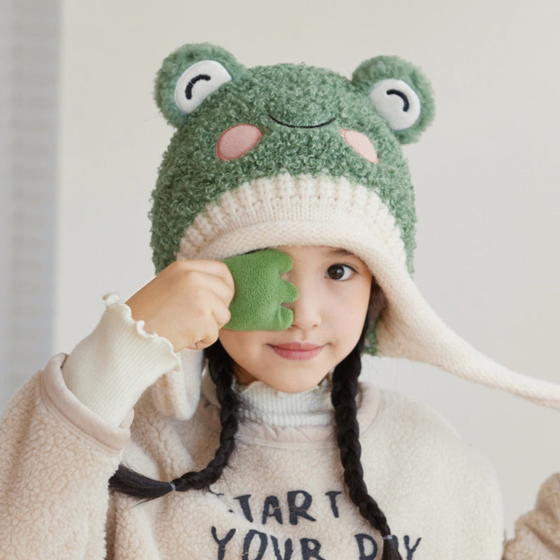 Plush Animal Beanie Hat with Ear Flap