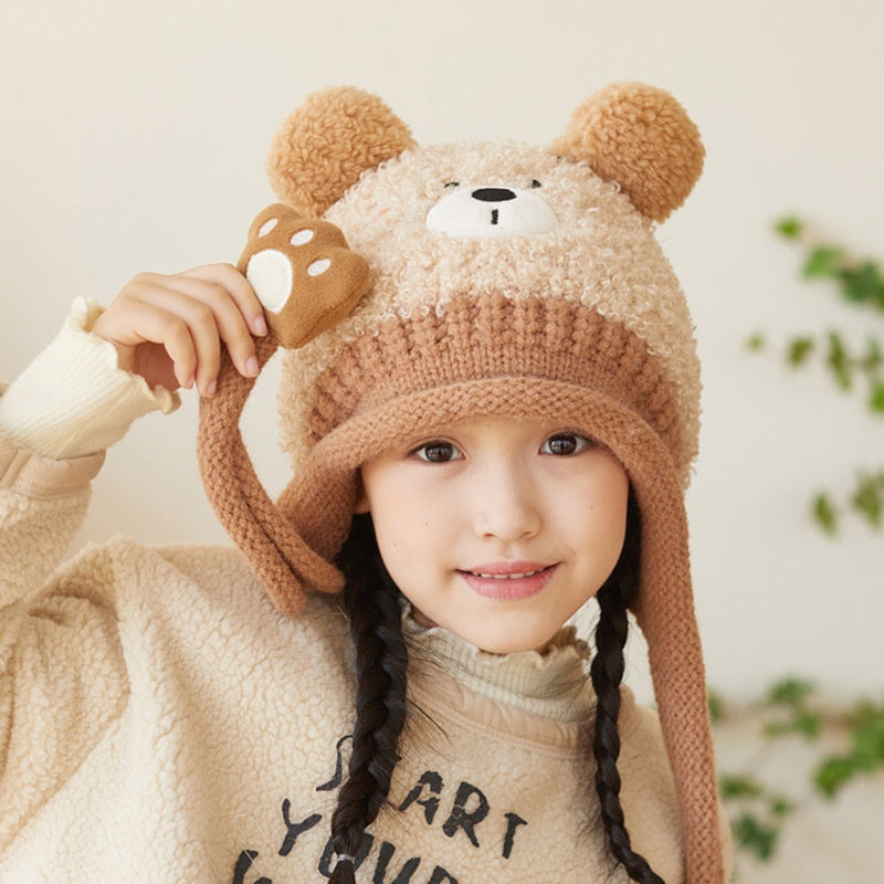 Plush Animal Beanie Hat with Ear Flap