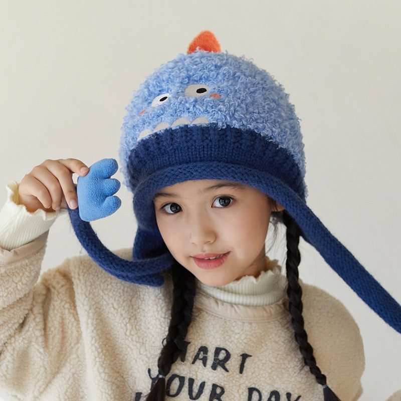 Plush Animal Beanie Hat with Ear Flap