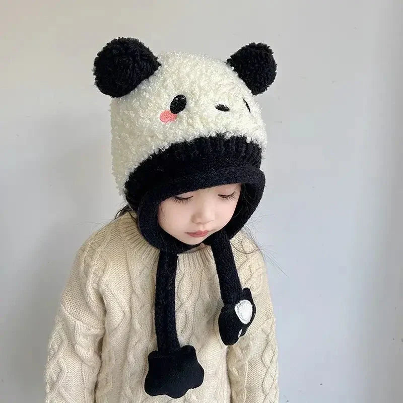 Plush Animal Beanie Hat with Ear Flap