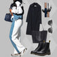 Women’s Trendy Color Block Jacket & Pants 2-Piece Set