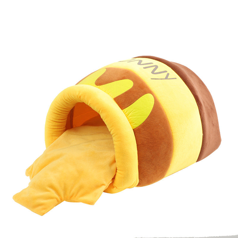 Warm Honey Pot Pet Bed for Cat & Dog