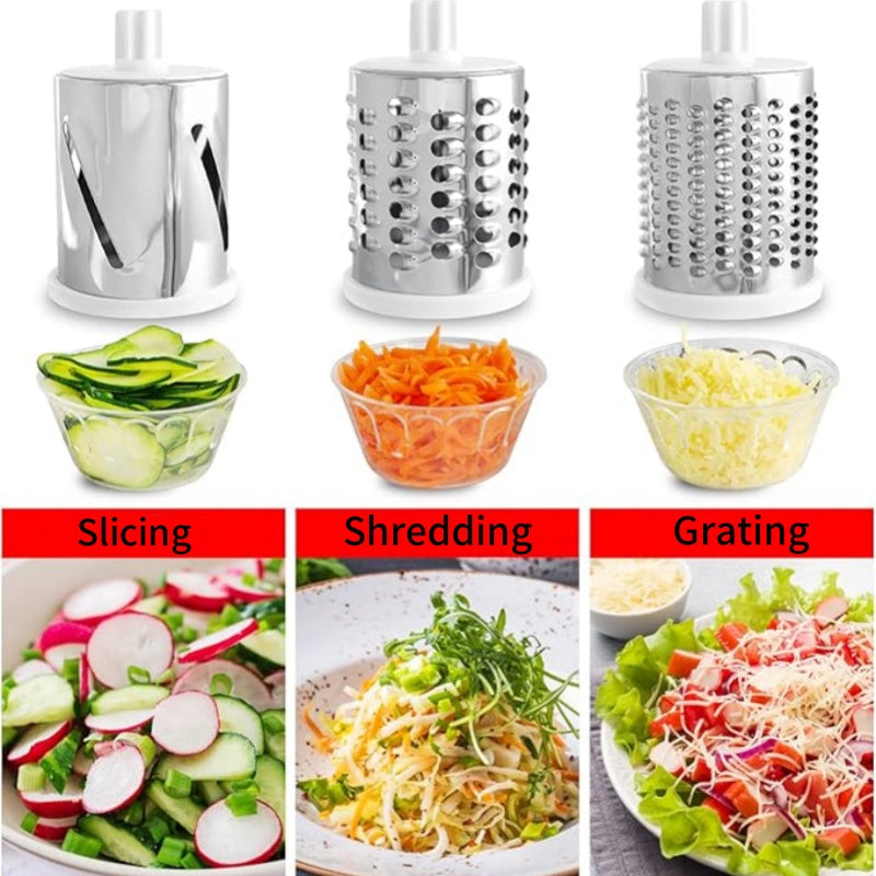 3-in-1 Rotary Cheese Grater & Vegetable Slicer