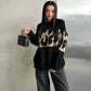 Women's Trendy Leopard Patchwork Crew Neck Sweater
