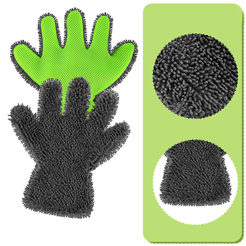 Double Sided Five Finger Car Wash Gloves