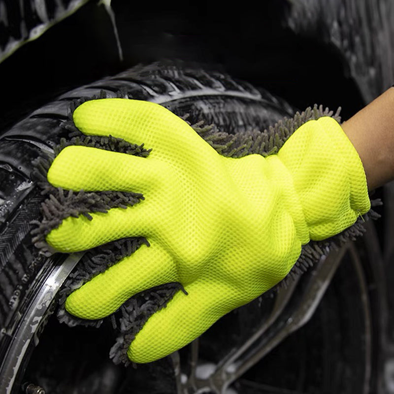 Double Sided Five Finger Car Wash Gloves