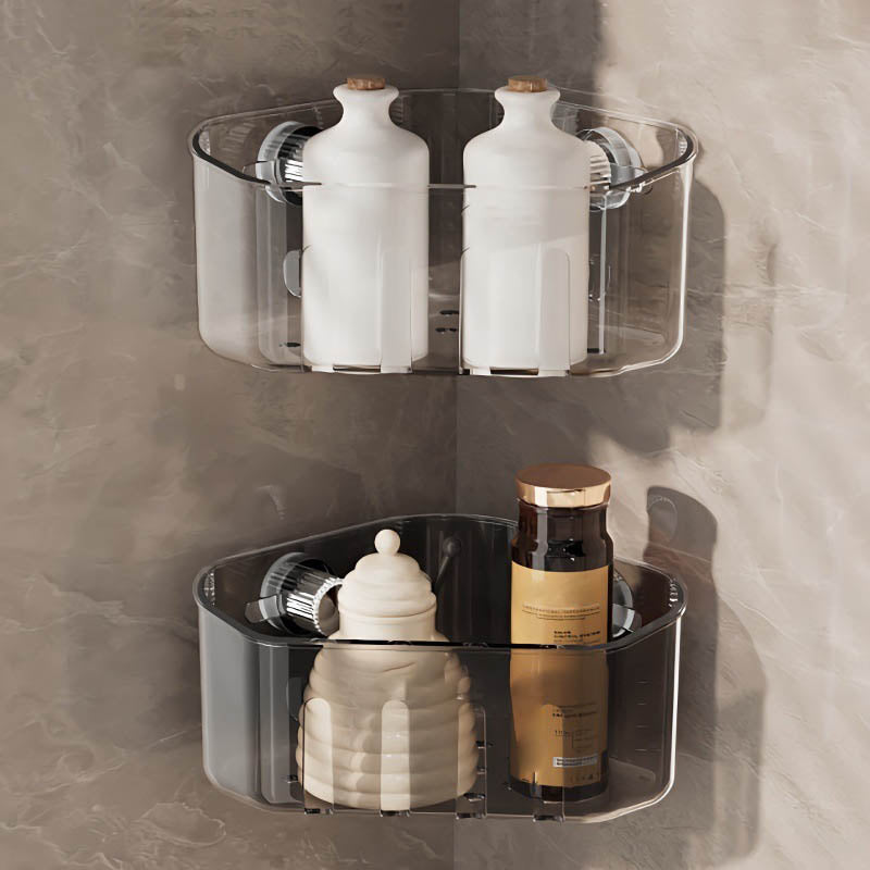 Double Suction Cup Storage Basket with Drain Holes