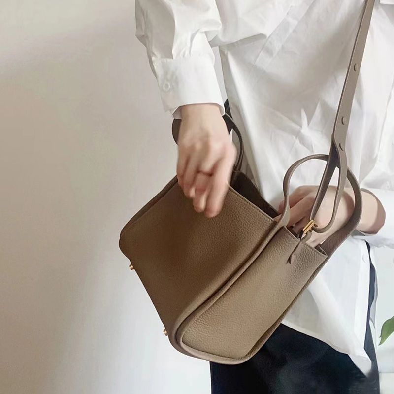 Large-capacity Premium Leather Basket Series Bucket Bag