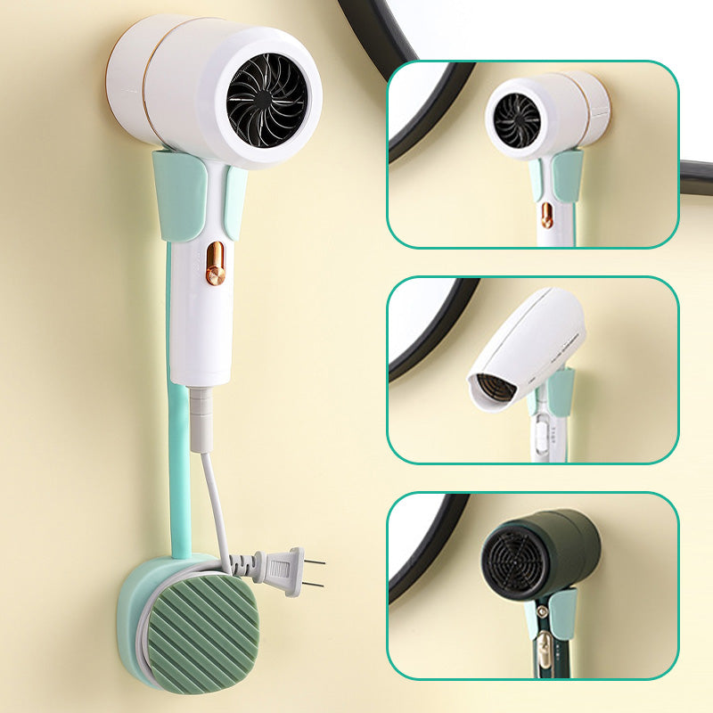 Wall Mounted Hands-Free Hair Dryer Holder with Adjustable Bracket
